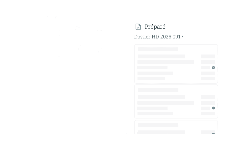 Les fichiers reçus, tels qu’e-mails, images et tableaux, sont réunis en un dossier préparé HD-2026-0917.
