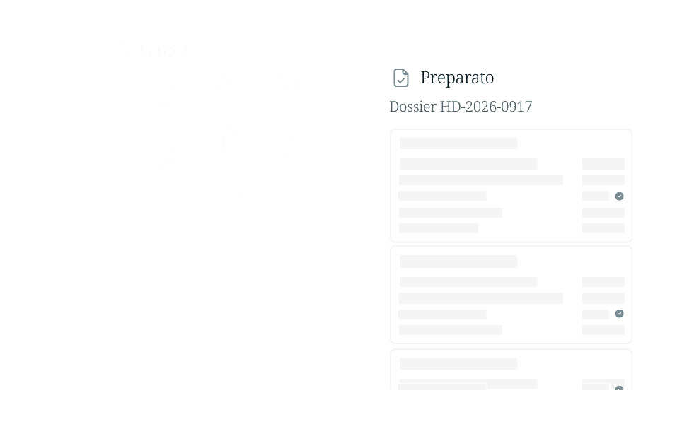 I file ricevuti, come e-mail, immagini e tabelle, vengono riuniti in un dossier preparato HD-2026-0917.